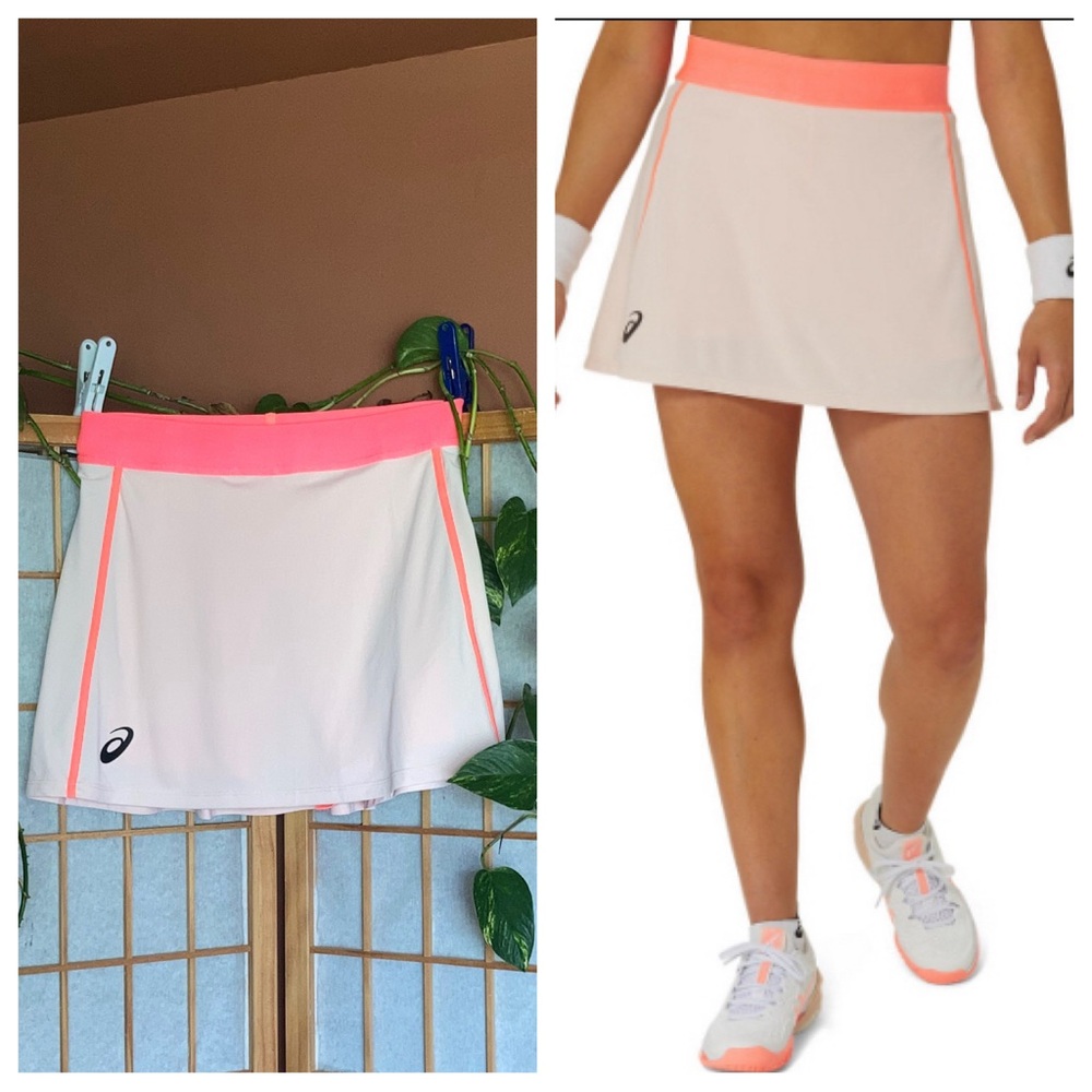 Asics White Cream Mini Slit Skirt Athletic